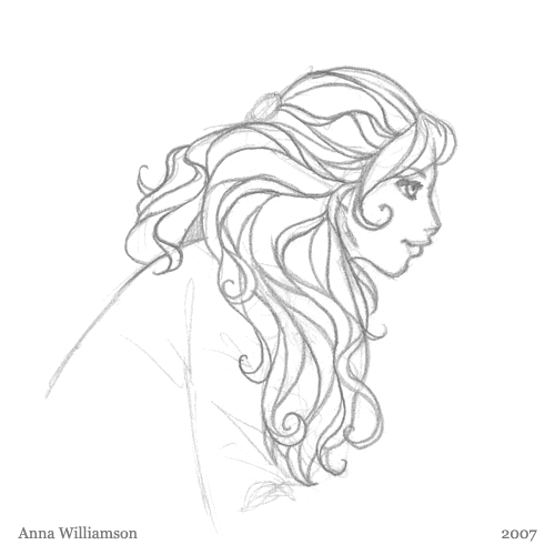 pencil sketch – hair (again!) | Anna Williamson